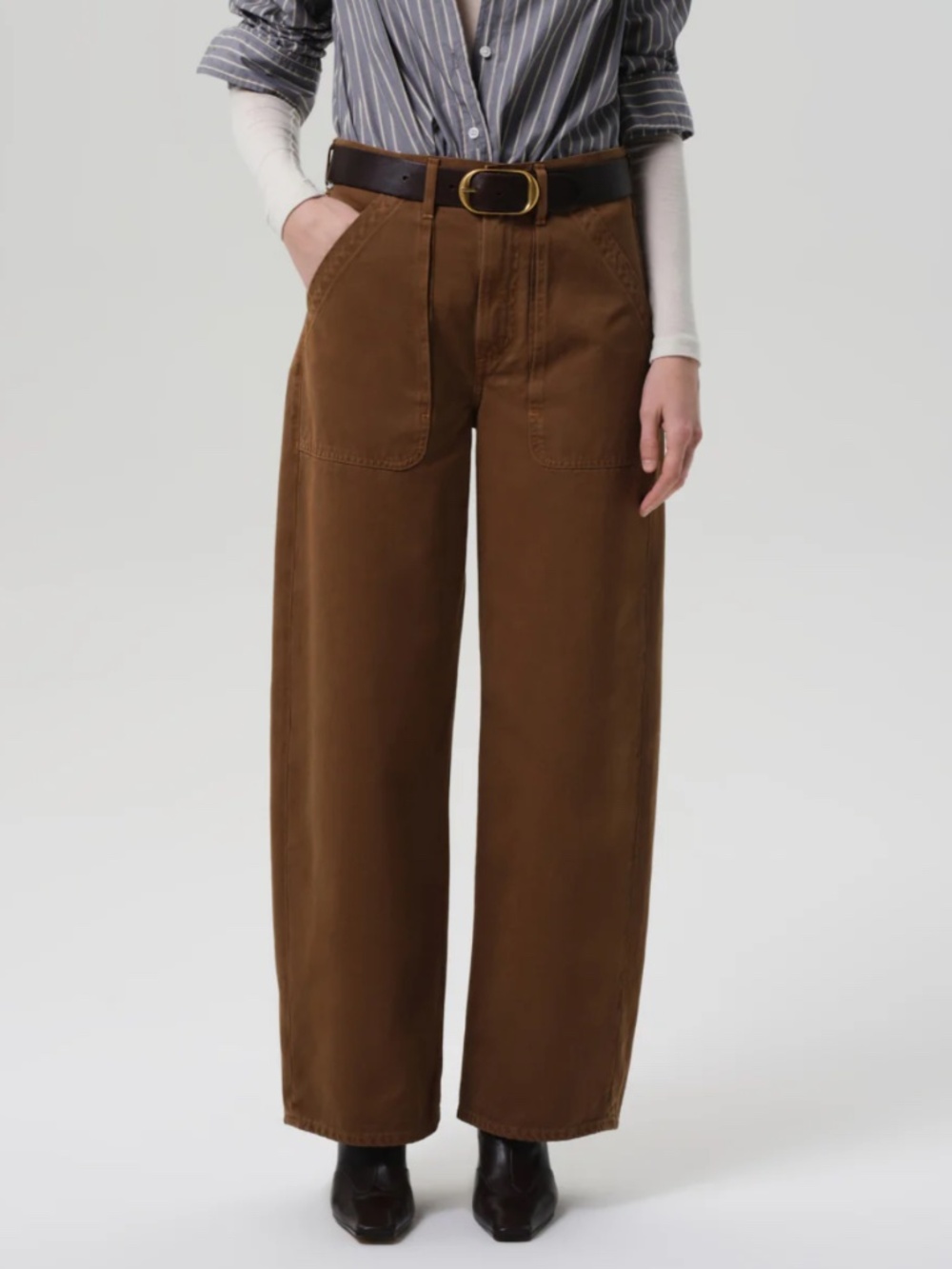 NWT Citizens of Humanity Ayla Cargo Pants Bronze Size 28 High Waist Wide Leg